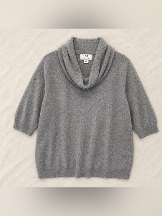 Magaschoni Sweaters - Magaschoni 100% Cashmere Sweater Gray Cowl Neck Tunic Pullover Women’s Large